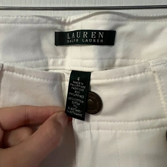 Ralph Lauren Stretch Cotton-Blend Pants in White - Picture 3 of 10